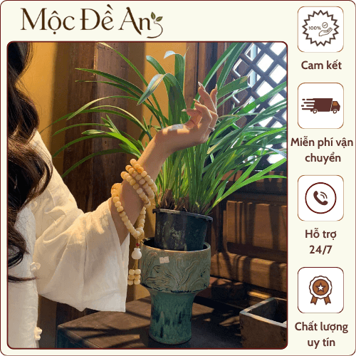 Chuỗi 108 hạt bồ đề tự nhiên – Vạn Kim Tiền