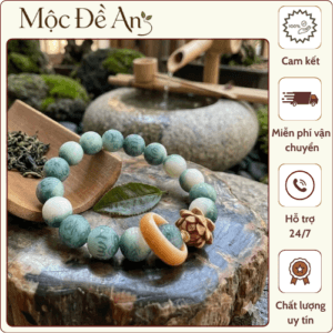 Vòng tay Lục Tự Xanh – Sen Gỗ