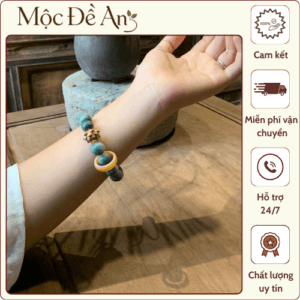 Vòng tay Lục Tự Xanh – Sen Gỗ