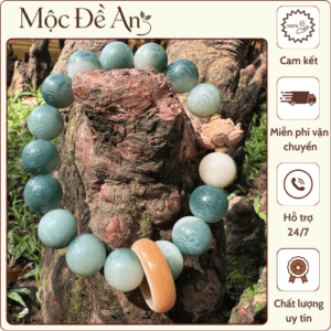 Vòng tay Lục Tự Xanh – Sen Gỗ