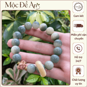 Vòng tay Lục Tự Xanh – Sen Gỗ